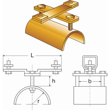 Cable end clamp for flat cable
